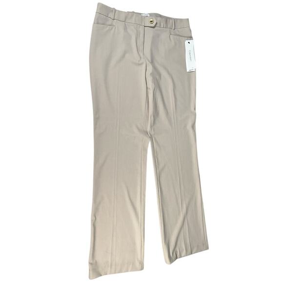 NWT Calvin Klein Modern Fit Suit Pants Size 8 Safari Khaki Trousers Gold Buttons - Picture 1 of 13